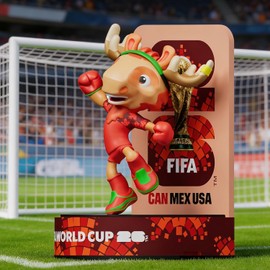 2026 North American Summer Soccer Tournament Mascot Collectible Figurine Set - 3-Piece Miniature Toy Statue Pack Maple Zayu Clutch - Cheerful Fan Display Souvenirs