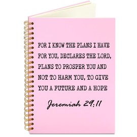 Inspirational Bible Verse Notebook, Jeremiah 29:11 Christian Gifts, Religious Scripture Journal for Women & Men, Faith-Based Encouragement Gifts for Prayer Coworker Friend Spiral Notebooks-DFB36