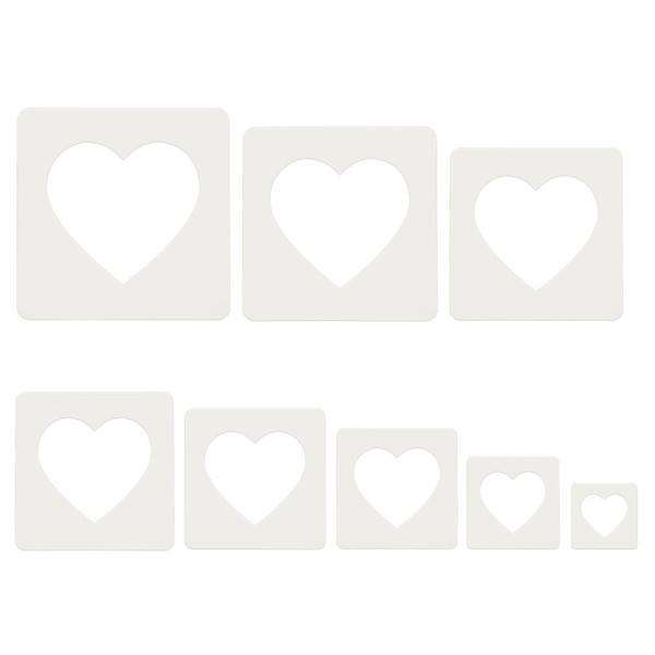 16PCS Heart Template for Crafts, Plastic Heart Shaped Templates Heart