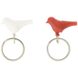 QUALY 鍵収納 ミニデュオ スパロウキーリング ホワイト レッド 5217049RD