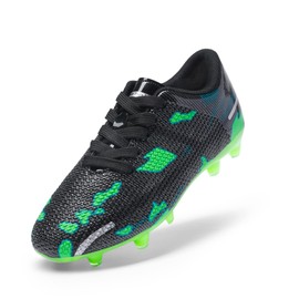 DREAM PAIRS Boys Girls Soccer Cleats Kids Football Shoes for Little/Big Kid,Size 2 Little Kid,Black/Green,SDSO2301K