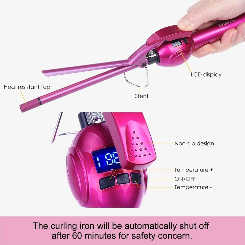 iGutech 9mm Curling Iron Hair Curler,3/8 Inch Small Barrel Curling