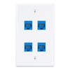 Iwillink (1-Pack) 4-Port Ethernet Wall Plate, Keystone Jack Wall Plate