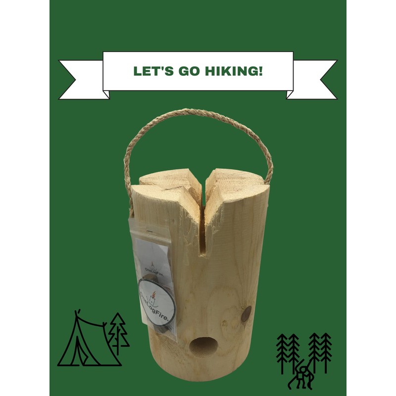 One Log Fire Portable Campfire Grill,100% All Natural Swedish Fire