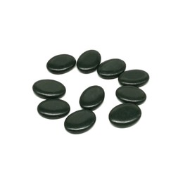 Windfulogo 10Pcs Professional Small Massage Hot Stone Set Natural Lava Heated Stones Basalt Warmer Rock for Spa, Massage Therapy 1.18 x 1.57 x 0.31in(3x4x0.8cm) Black