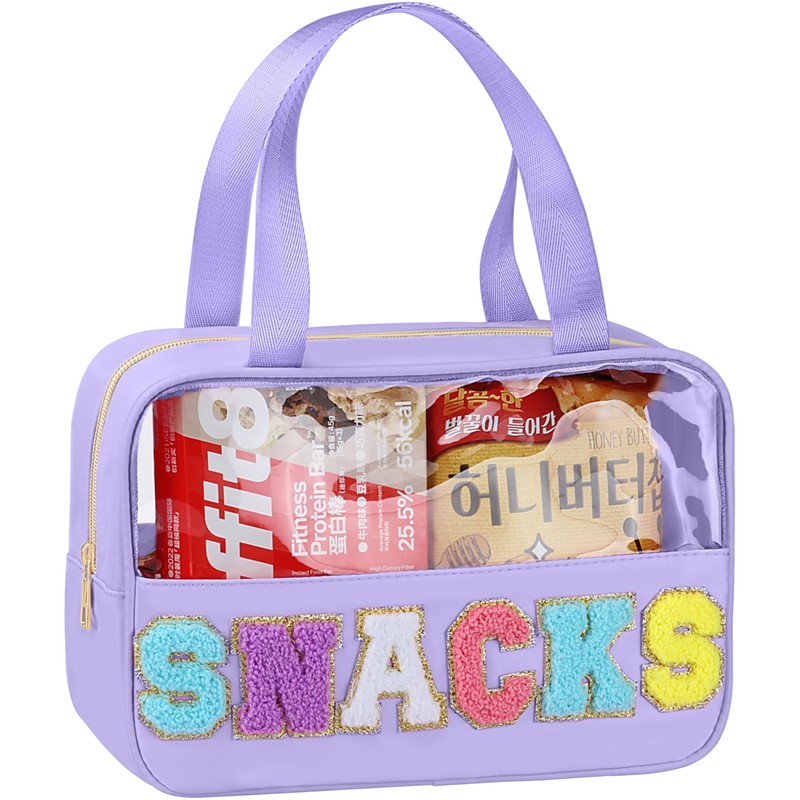 TESAFNG - Bolsa transparente de chenilla, con asas de PVC