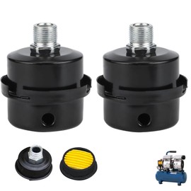 Pack of 2 Compressor Silencer Filter, Air Filter for Compressor, Metal Silencer, Air Compressor, Intake Thread, for Air Compressor, Replacement Parts Compressor Air Filter
