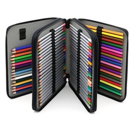 BTSKY Deluxe PU Leather Pencil Case For Colored Pencils - 120 Slot Pencil Hol...