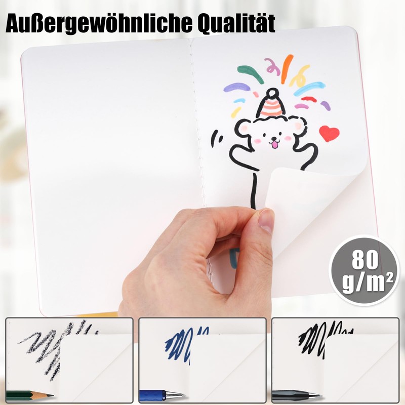 Koogel Pack of 24 small notepads, blank, A6 notepad, journal,