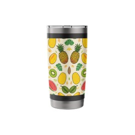 Fruit Pattern Pineapples Mangoes & Kiwis Stainless Steel Insulated Tumbler