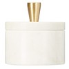 Queenza White Marble Salt Cellar with Lid and Brass Knob,