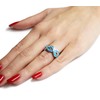 CloseoutWarehouse Blue Simulated Opal Infinity Knot Ring Sterling Silver Size