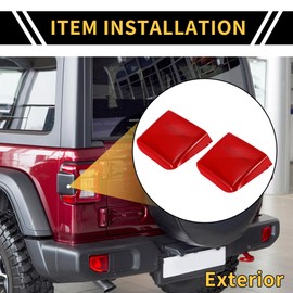 REPAIROCK 1 Set Tail Light Lamp Side Cover Trim for Jeep Wrangler JL JLU 2018-2024 for Jeep Gladiator JT 2020-2024 Rear Taillights Side Lamp Decor Trim Cover Exterior ABS Red