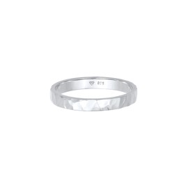 Elli Women's Ring Basic Fine Hammered Trend in 925 Sterling Silver, 56, Sterling Silver, None