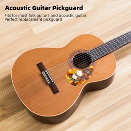 Domofa Acoustic Guitar Pickguard Thick Pick Guard Inlaid Abalone Flower for Most Martin Acoustic Guitar (Amber)