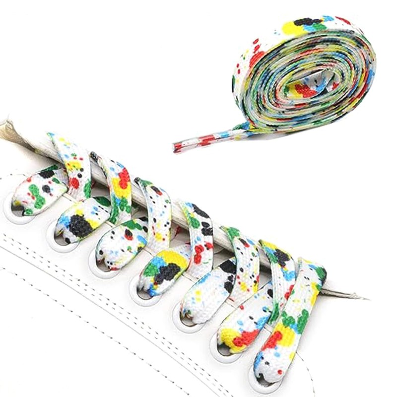 BGXW Thin Flat Leopard Cow Print Shoelaces Camouflage Shoe Laces