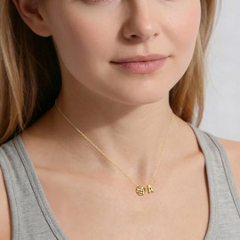 LUIOUS Volleyball Initial Necklace for Women - A-Z Letter Design, March Madness & Easter Gift, Cute Accessory for Volleyball Lovers (B)