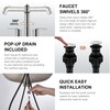 KENES Pull Down Bathroom Faucet with Sprayer, Brushed Nickel 4