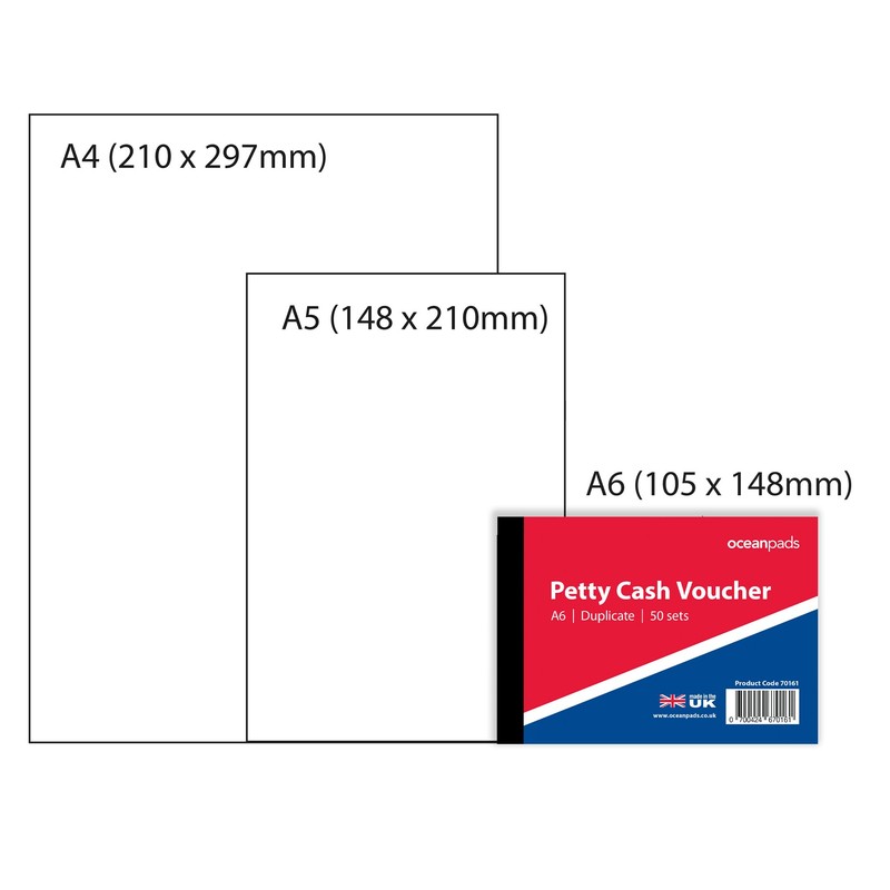 Oceanpads Carbonless NCR Petty Cash Voucher Duplicate Books A6 50