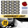 marvelouspace White 20X LED Rock Offroad Light Kit Truck Neon