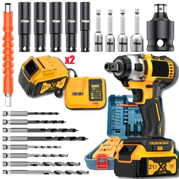 Unbranded Electric Impact Wrench 1/2'' Brushless High Power Drill Driver