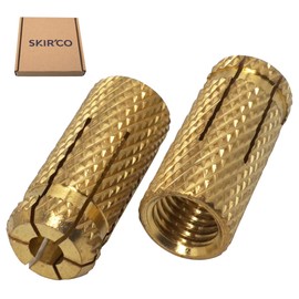 SKIR'CO (Pack of 4) Brass Drop in Anchor M14 x 42 mm, Bolt Sleeve, Expansion Wall Anchor, Masonry Concrete Anchor