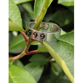 Angel Number Ring 111, 222, 333, 444, 555, 666, 777, 888, 999 Hand Stamped Ladies Girls Open Stainless Steel Ring Numerology Jewellery Rings, Stainless Steel