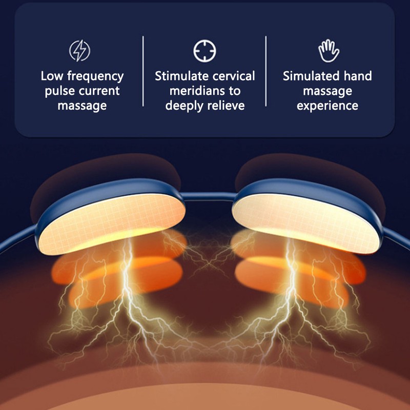 Mini Neck Massager Portable Cervical Spine Massage Device Pulse Hot