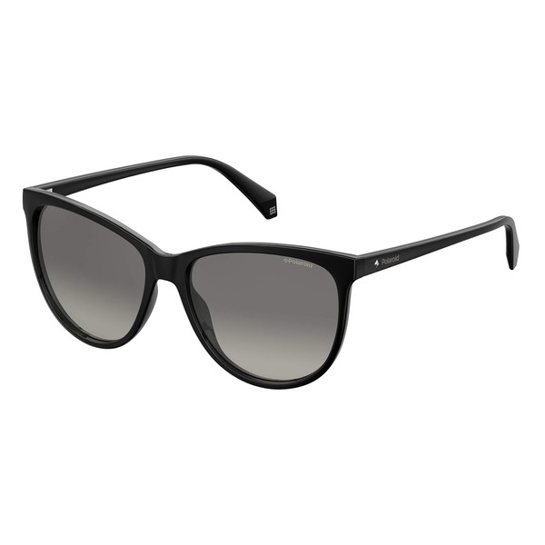 Polaroid Sunglasses Women's PLD 4066/S Cat Eye Sunglasses, Black/Polarized Gray,
