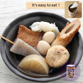 Canned Oden with "Ganmo" fried tofu and Daikon, Japanese traditional pot-au-feu, Contains plenty of Umami and Dashi, You can open it and eat it as is, Good for snacking (1can)