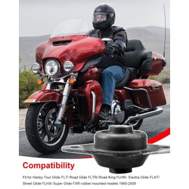 Front Motor Mount Compatible with Harley Tour Glide FLT Road Glide FLTR Road King FLHR Electra Glide FLHT Street Glide FLHX Super Glide FXR 1980-2008 Rubber Mounted Replace 16207-79B