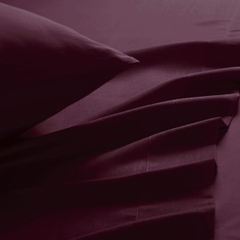 MyOwn Queen Sheet Set - Double Brushed Microfiber Bedding Set Queen, 4 Piece Deep Pocket Queen Sheet - Ultra Soft, Easy-Fit, Wrinkle Free, Quick Dry, Easy Care Queen Sheets - Burgundy