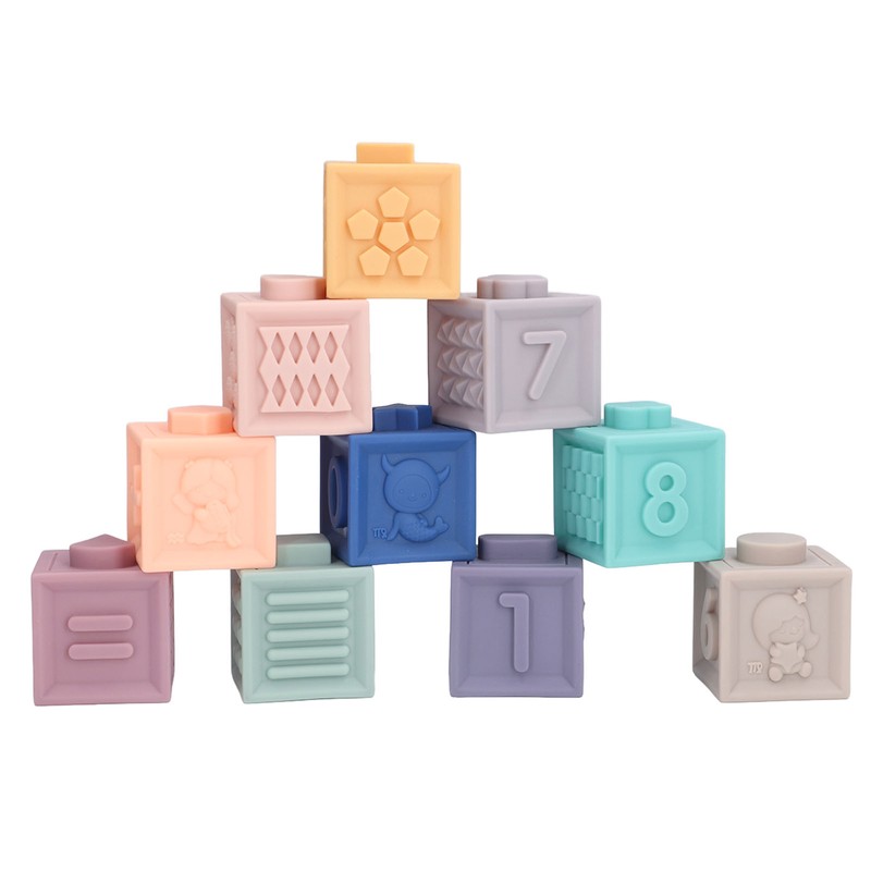 Soft Rubber Blocks Babies Children Chewing Silicone Early Childhood Educational