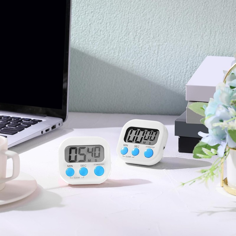 2 Pack Digital Timer - Kitchen Timer Clock with Magnetic