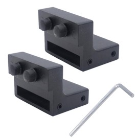 Joyangy Barn Door Roller Stopper Hardware, 2PCS 41×7mm/1.61"×0.28"(L×W) Flat Track Sliding Door Stop for Limiting Door Movement, Black Roller Catches with Wrench for Household Home