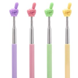 5pcs Retractable Teachers Finger Pointer Sticks,Extendable Telescopic Teachers Pointer Hand Reading Pointer for Whiteboard Classroom Presentation Office Supplies Etc(5 Colors)