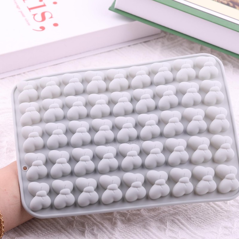 AIBOYA 45 Cavity Mouse Bow Silicone Molds Butterfly Tie Gummy