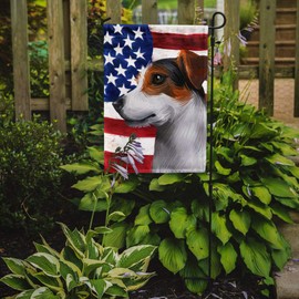Caroline's Treasures CK6577GF Jack Russell Terrier American Flag Flag Garden Size, Small, Multicolor
