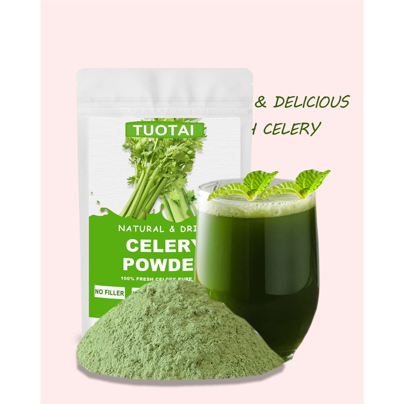 Premium Celery Powder, 100% Natural Celery Powder Rich in Antioxidants,