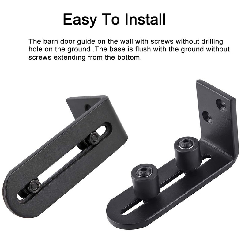 TeTupGa 2 Pack Sliding Barn Door Floor Guides, Flush Sliding