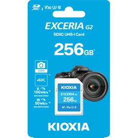 KIOXIA EXCERIA G2 SD Memory Card 256 GB, Read Speed 100 MB/s, Write Speed 50 MB/s