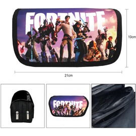 Krilucly Anime Pencil Case Large Capacity Waterproof Pencil Case Students Stationery Pencils Bag with Zipper Large Capacity for School and Office Anime, Anime, Folder