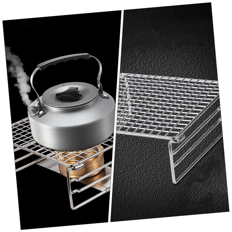 Kisangel Barbecue Warming Rack Raised Grill Rack Bbq Stainless Steel
