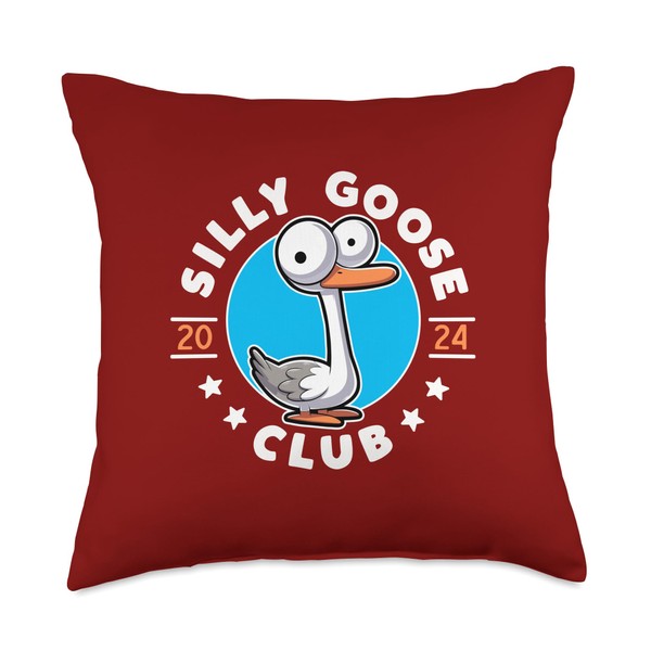 Silly Goose Club Funny Cute Cartoon Animal Big Eyes Throw