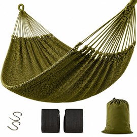 Mayan Handwoven Hammock, 2 Person, 500 lb, Cotton Nylon Rope