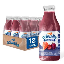 Odwalla Berries Smoothie - Fruit Smoothie Mix Ready to Drink - Juice Blend, No Added Sugar, No Preservatives - 13.9 oz Glass Bottles (12 Pack)