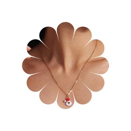 Inateannal Vintage Santa Claus Necklace Santa Claus Necklace Gold Pendant Necklace Chain Enamel Santa Claus Necklace Jewellery for Women and Girls, Zinc