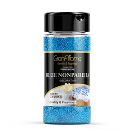 GranAroma Blue Nonpareils, Decorative Sprinkles, Cakes & Cookies, Bakery Staple (3.4 Ounce)