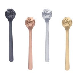 Tomedeks Pack of 4 Cat Claw Coffee Spoons, Stainless Steel Spoon and Coffee Spoon for Tea, Milk, Coffee, Dessert, Milkshake, Ice Cream Spoon