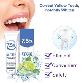 Hydroxylapatit Zahnpasta,Hydroxyapatite Toothpaste,120g Zahnpasta Hydroxylapatit,Fluoridfreie Zahnschmelzreparatur,Erfrischt den Atem